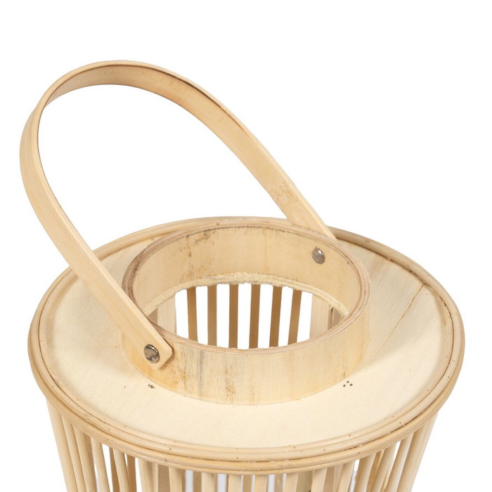 Lanterne Naturel Bambou Verre 16 x 16 x 40 cm Lanterne Naturel Bambou Verre 16 x 16 x 40 cm