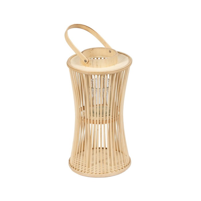 Lanterne Naturel Bambou Verre 16 x 16 x 40 cm Lanterne Naturel Bambou Verre 16 x 16 x 40 cm