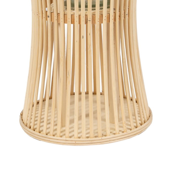 Lanterne Naturel Bambou Verre 16 x 16 x 40 cm Lanterne Naturel Bambou Verre 16 x 16 x 40 cm