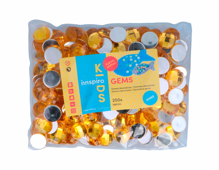 Innspiro Gemmes décoratives acryliques cercle jaune 18mm 200u. Aprox.