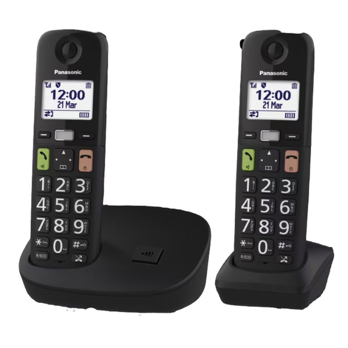 Téléphone Sans Fil Panasonic KX-TGU112EXB Blanc Noir Téléphone Sans Fil Panasonic KX-TGU112EXB Blanc Noir