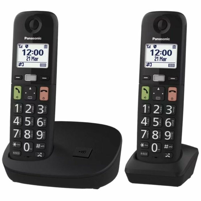 Téléphone Sans Fil Panasonic KX-TGU112EXB Blanc Noir Téléphone Sans Fil Panasonic KX-TGU112EXB Blanc Noir
