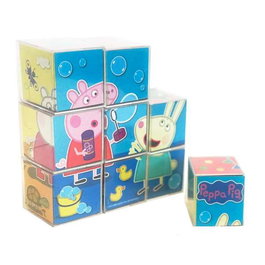 CEFA - Rompecabezas Peppa Pig 9 Cubos - Puzzle cubes en bois enfant Peppa Pig 20x20x5 cm - À partir de 3 ans - Version espagnole
