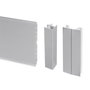 Emuca Lot de 2 plinthes de cuisine Plasline avec raccords, hauteur 100mm, 2 profils longueur 2.35m, Plastique, Satin Anodisé