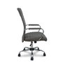 Chaise Opti527 Mécanisme d'inclinaison Cuir écologique Gris Structure chromée Accoudoirs fixes Sans appui-tête Roulettes en nylon 50 mm