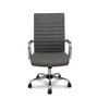 Chaise Opti527 Mécanisme d'inclinaison Cuir écologique Gris Structure chromée Accoudoirs fixes Sans appui-tête Roulettes en nylon 50 mm