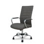 Chaise Opti527 Mécanisme d'inclinaison Cuir écologique Gris Structure chromée Accoudoirs fixes Sans appui-tête Roulettes en nylon 50 mm