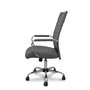 Chaise Opti527 Mécanisme d'inclinaison Cuir écologique Gris Structure chromée Accoudoirs fixes Sans appui-tête Roulettes en nylon 50 mm