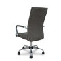 Chaise Opti527 Mécanisme d'inclinaison Cuir écologique Gris Structure chromée Accoudoirs fixes Sans appui-tête Roulettes en nylon 50 mm