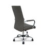 Chaise Opti527 Mécanisme d'inclinaison Cuir écologique Gris Structure chromée Accoudoirs fixes Sans appui-tête Roulettes en nylon 50 mm