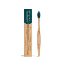GEORGANICS - Brosse à dents en bois de hêtre durable - Poils durs - Nylon sans BPA - Certification FSC