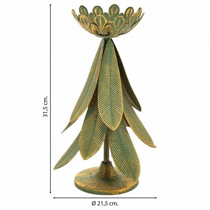 Chandelier Alexandra House Living Doré Fer 21 x 31 x 21 cm Plumes