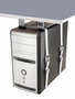 Forming Function LiftFix Porte-Processeur avec entretoise de 60 mm - Argent - Fixation sous bureau pour CPU, structure rigide