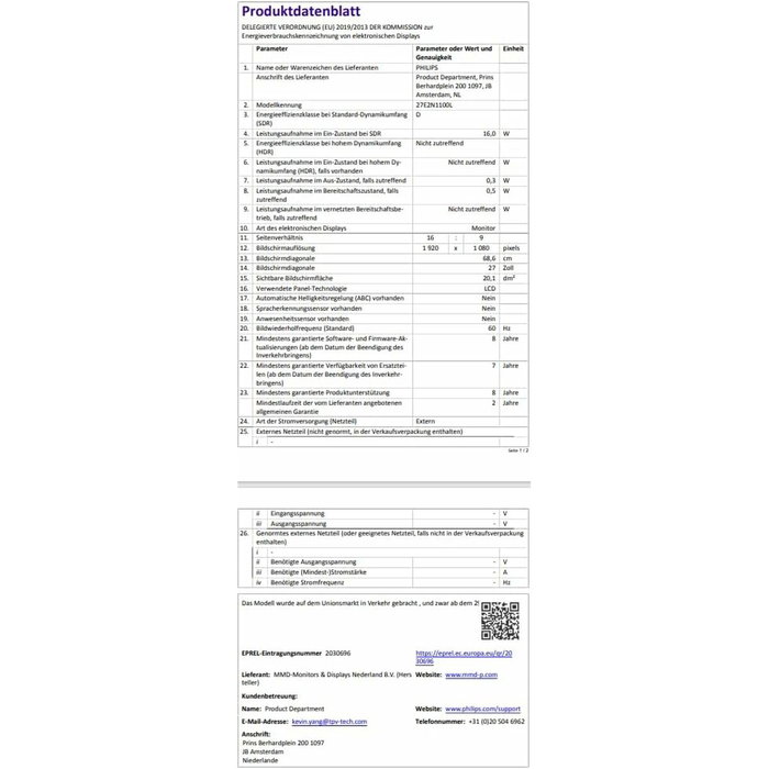 Monitor Gaming Philips Full HD 27"