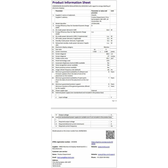 Monitor Gaming Philips Full HD 27"