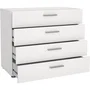 Commode PEPE 4 tiroirs Blanc - L 80 x P 40 x H 68,5 cm avec glissières métalliques