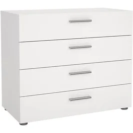 Commode PEPE 4 tiroirs Blanc - L 80 x P 40 x H 68,5 cm avec glissières métalliques
