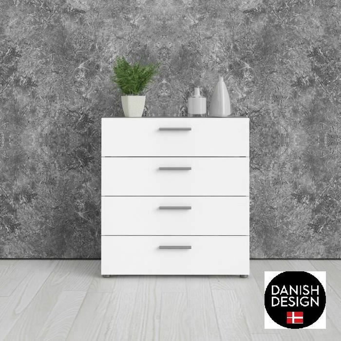Commode blanche avec 4 tiroirs
