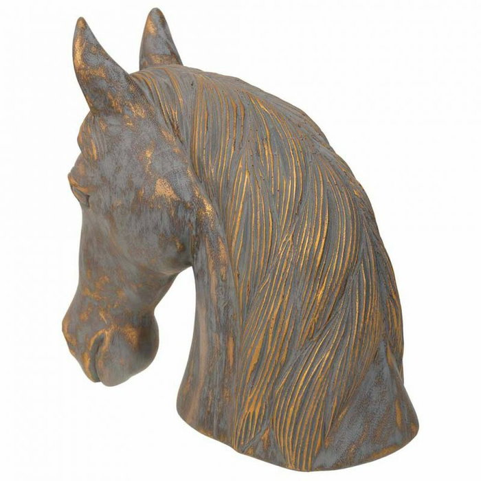 Figurine Décorative Alexandra House Living Gris Doré Cheval 15 x 31 x 31 cm