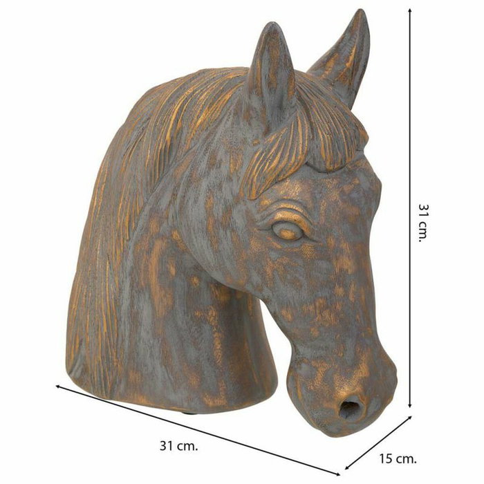 Figurine Décorative Alexandra House Living Gris Doré Cheval 15 x 31 x 31 cm