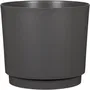 GARDEN ID Cache-pot Plano rond anthracite Ø25 cm - 7L - H 22 cm pour intérieur et extérieur