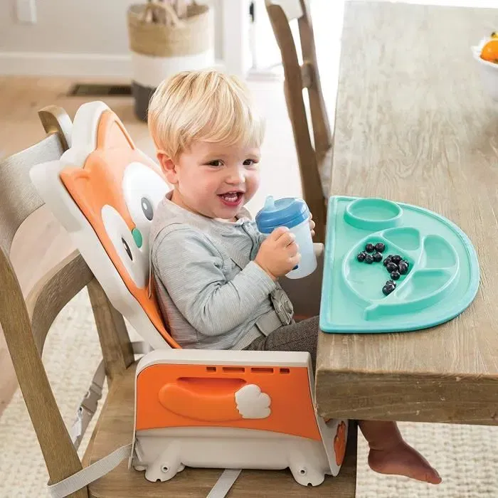 Infantino Chaise haute évolutive 4 en 1 motif Renard - Pour bébé de 4 mois à 5 ans avec dossier inclinable et plateau-repas Infantino Chaise haute évolutive 4 en 1 motif Renard - Pour bébé de 4 mois à 5 ans avec dossier inclinable et plateau-repas