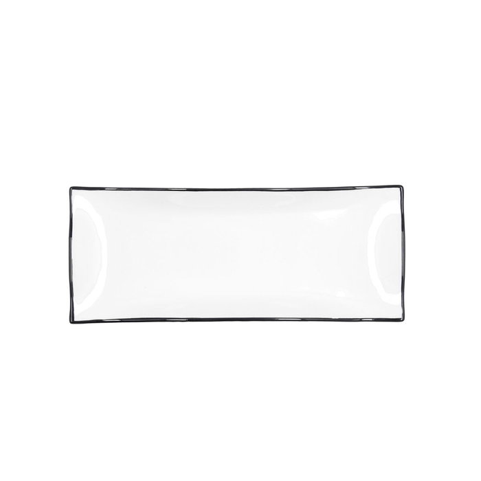 Quid Plat Bocata Porcelaine Gastro Black 29,5x11x3 cm - Noir/Blanc - Lot de 6 Quid Plat Bocata Porcelaine Gastro Black 29,5x11x3 cm - Noir/Blanc - Lot de 6
