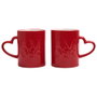 The Concept Factory Lot de 2 mugs avec anse cœur 300 ml en grès