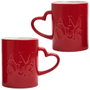 The Concept Factory Lot de 2 mugs avec anse cœur 300 ml en grès