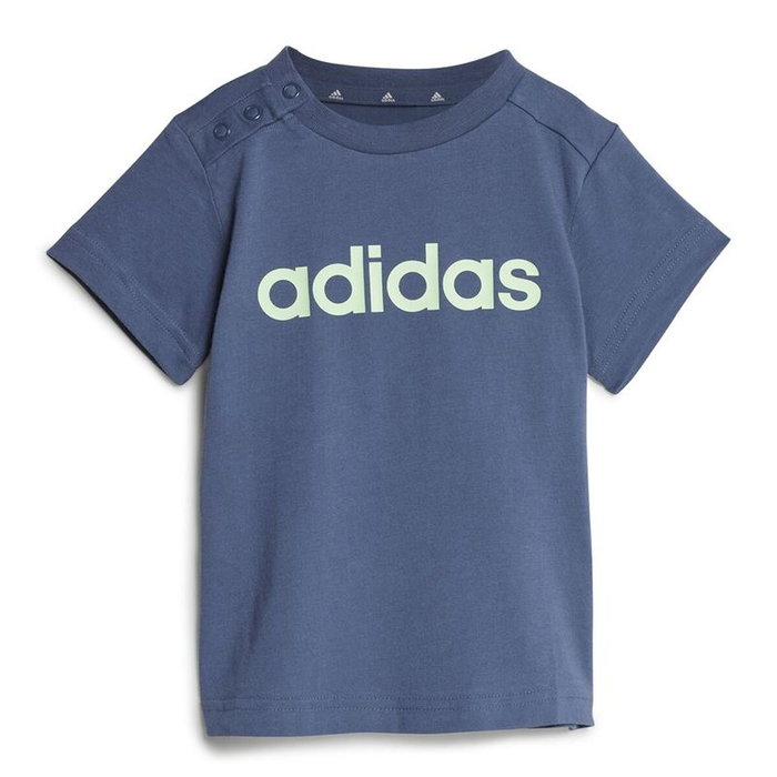 Ensemble de Sport pour Bébé Adidas I Lin Co Set Infantil Bleu Gris Multicouleur