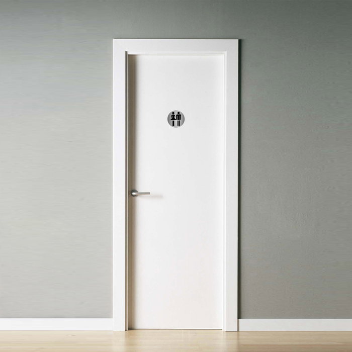 ORYX Plaque Adhésive Toilettes Homme en Acier Inoxydable Ø 7 cm ORYX Plaque Adhésive Toilettes Homme en Acier Inoxydable Ø 7 cm