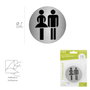 ORYX Plaque Adhésive Toilettes Homme en Acier Inoxydable Ø 7 cm