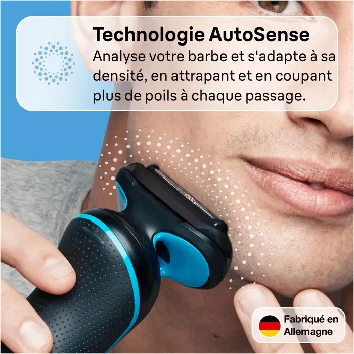 Braun Series 6 - Rasoir électrique pour homme - Noir - Autonomie 60 min - Charge rapide 5 min - 2 modes (Turbo, Doux)
