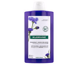 Klorane Shampoing Anti-Jaunissement à la Centaurée BIO pour Cheveux Gris et Blonds 400 ml