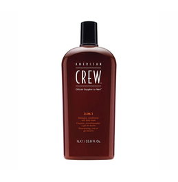American Crew CREW 3 en 1 Shampoing, Après-shampoing et Gel Douche 1000 ml