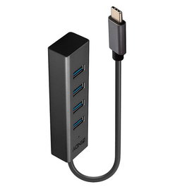 Lindy Hub USB 3.2 Gen 1 Type C 4 Ports USB-A SuperSpeed 5Gbit/s Compact, Alimentation par Bus, Plug and Play