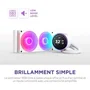 NZXT RL-KR24E-W2 Kraken Elite 240 RGB Watercooling CPU - Écran LCD IPS 2.72" personnalisable, ventilateurs RGB, support Intel et AMD - Blanc