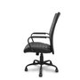 Chaise Opti527 Mécanisme d'inclinaison Cuir écologique Noir Piètement en métal noir Accoudoirs fixes Sans appui-tête Roulettes en nylon 50 mm