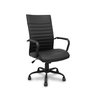 Chaise Opti527 Mécanisme d'inclinaison Cuir écologique Noir Piètement en métal noir Accoudoirs fixes Sans appui-tête Roulettes en nylon 50 mm