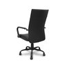 Chaise Opti527 Mécanisme d'inclinaison Cuir écologique Noir Piètement en métal noir Accoudoirs fixes Sans appui-tête Roulettes en nylon 50 mm