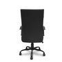 Chaise Opti527 Mécanisme d'inclinaison Cuir écologique Noir Piètement en métal noir Accoudoirs fixes Sans appui-tête Roulettes en nylon 50 mm