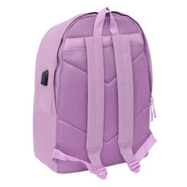 Safta Sac à dos double Munich Basicos pour ordinateur portable 15,6 pouces + USB, Lila
