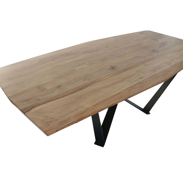 Table de Salle à Manger Home ESPRIT Métal Bois d'acacia 220 x 100 x 76 cm Table de Salle à Manger Home ESPRIT Métal Bois d'acacia 220 x 100 x 76 cm