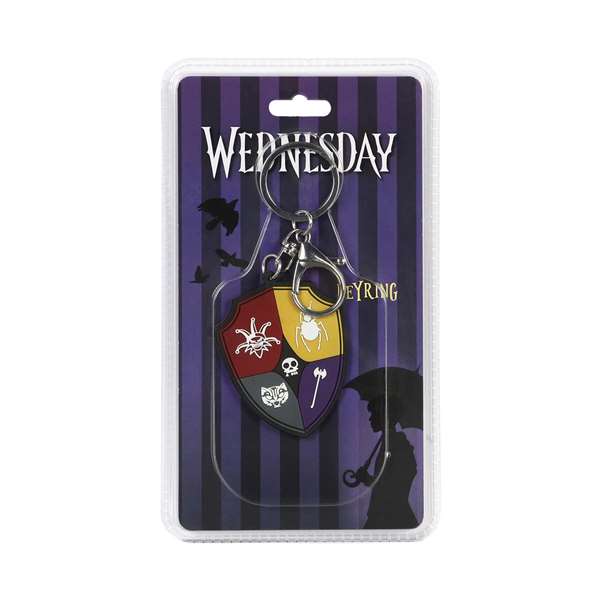 Karactermania Miércoles Crest - Porte-clés en PVC souple avec crést et anneau métal - Dimensions 0,6 x 5 x 6 cm Karactermania Miércoles Crest - Porte-clés en PVC souple avec crést et anneau métal - Dimensions 0,6 x 5 x 6 cm