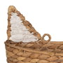 Panier Renard Blanc Noir Beige Fibre naturelle 30 x 11 x 33 cm