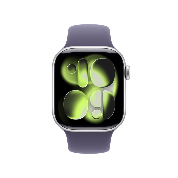 Apple Watch Series 11 GPS - 42mm - Boîtier Silver Aluminium - Bracelet Purple Fog Sport Band - S/M Apple Watch Series 11 GPS - 42mm - Boîtier Silver Aluminium - Bracelet Purple Fog Sport Band - S/M