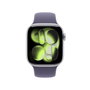 Apple Watch Series 11 GPS - 42mm - Boîtier Silver Aluminium - Bracelet Purple Fog Sport Band - S/M
