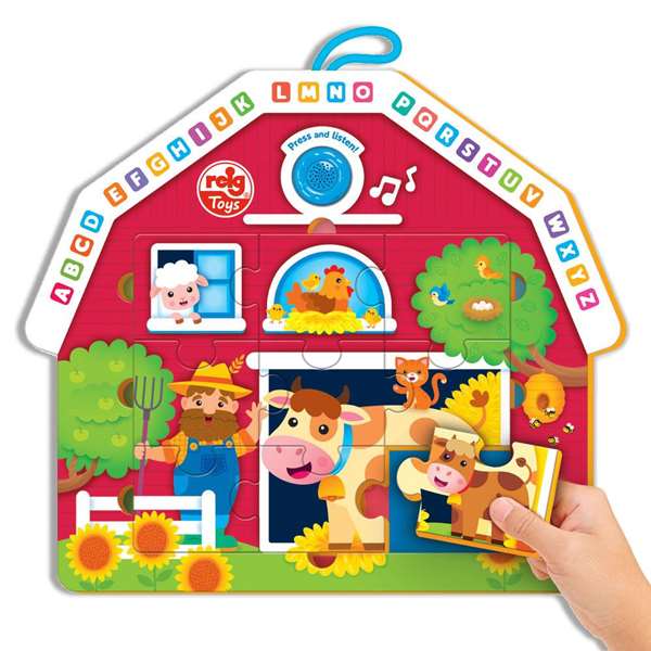 Reig Puzzle musical de la ferme, 24 pieces, pour enfants a partir de 18 mois avec son et lumiere, fonctionne sur piles Reig Puzzle musical de la ferme, 24 pieces, pour enfants a partir de 18 mois avec son et lumiere, fonctionne sur piles