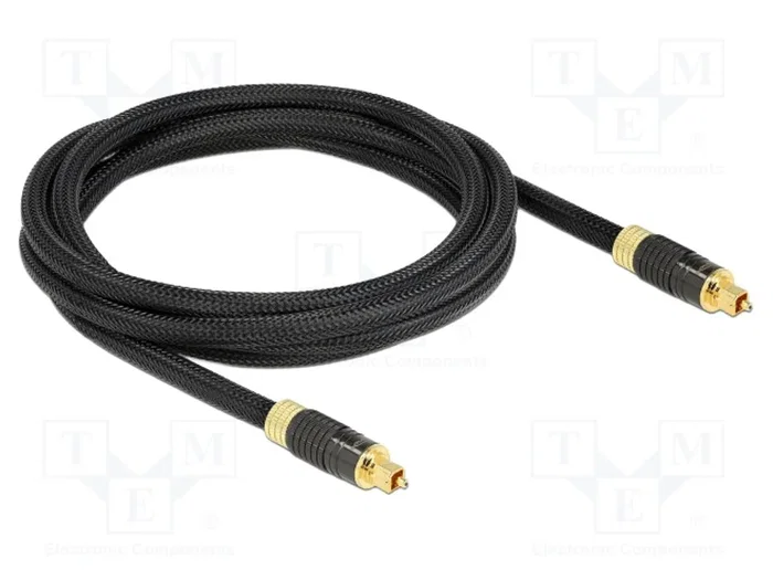 DELOCK Câble optique Toslink, 2m, plaqué doré DELOCK Câble optique Toslink, 2m, plaqué doré