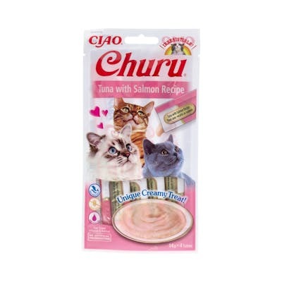 CHURU VET Churu Bâtonnets Friandises Thon Saumon 4 x 14 g Snack pour Chat CHURU VET Churu Bâtonnets Friandises Thon Saumon 4 x 14 g Snack pour Chat